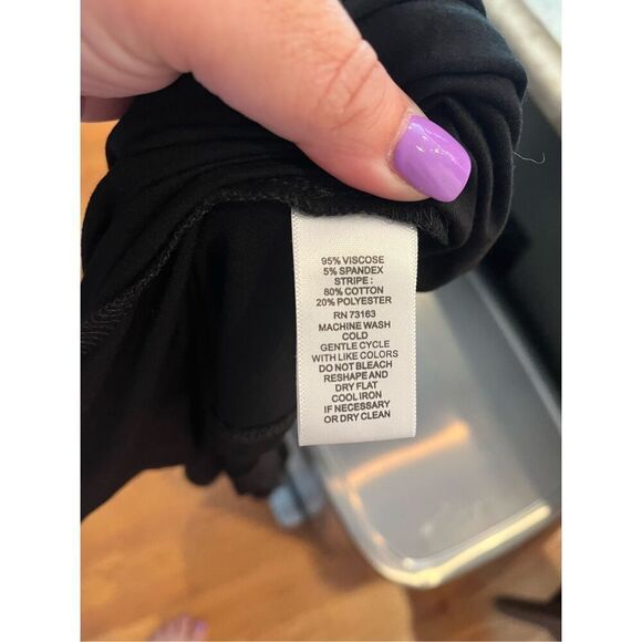 Cable & Gauge Black 3/4 Sleeve Mesh Top Tunic sz 1X NWT - Picture 8 of 8